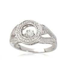 Mode 925 Silber Ring mit Tanzen Diamond Micro Einstellung